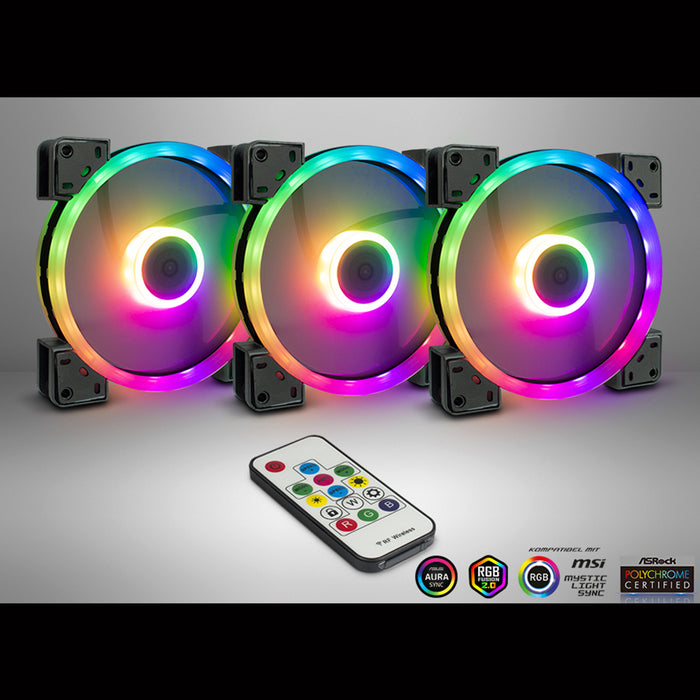 Inter Tech Fan Argus RS-14 ARGB Triple Pack 140mm