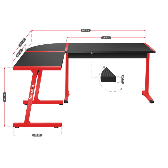 Huzaro Hero 6.0 Gaming Desk Red