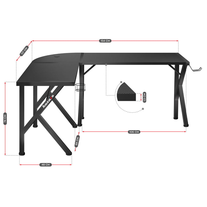 Huzaro Hero 6.3 Gaming Desk Black