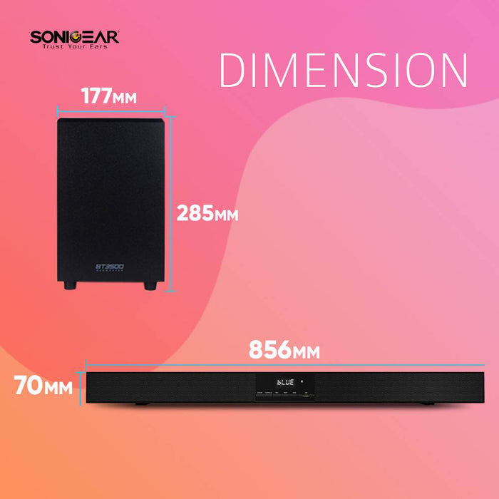 SonicGear BT3500 Soundbar with Subwoofer BT/USB/FM