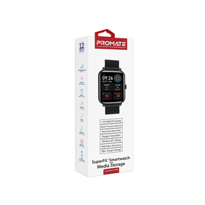 Promate Smart Watch PROWATCH-M18 Black