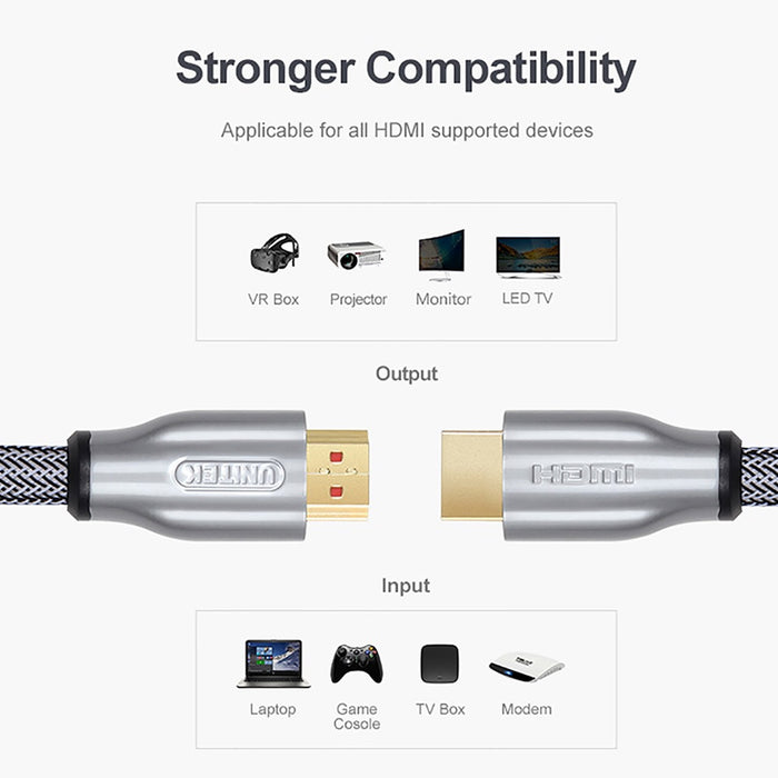 Unitek Y-C136RGY Premium HDMI 2.0 Braided Cable 1.0m