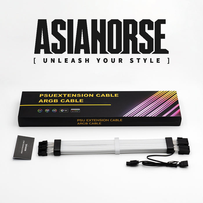AsiaHorse 2*8pin Flat RGB Cable Black
