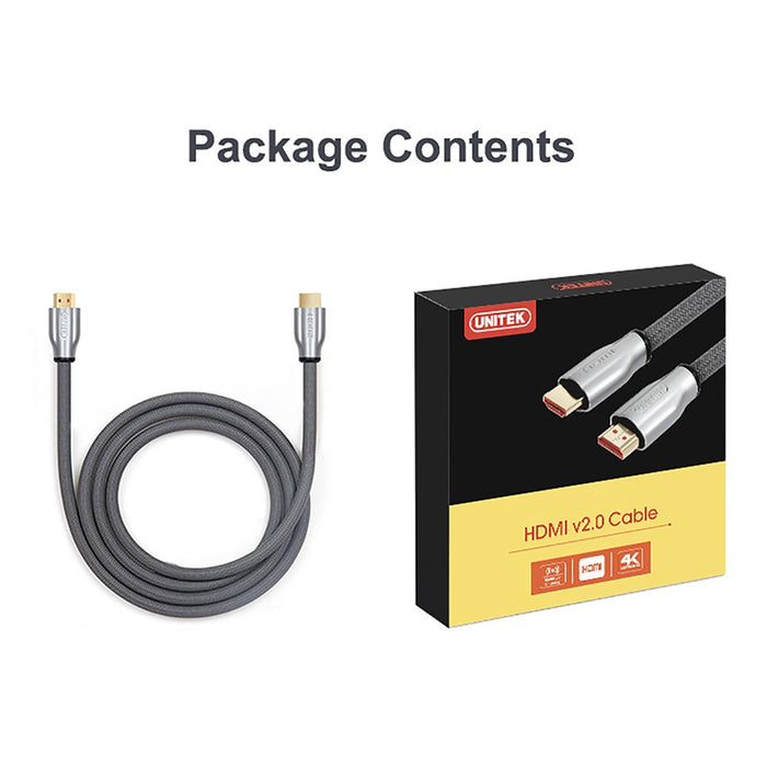 Unitek Y-C136RGY Premium HDMI 2.0 Braided Cable 1.0m