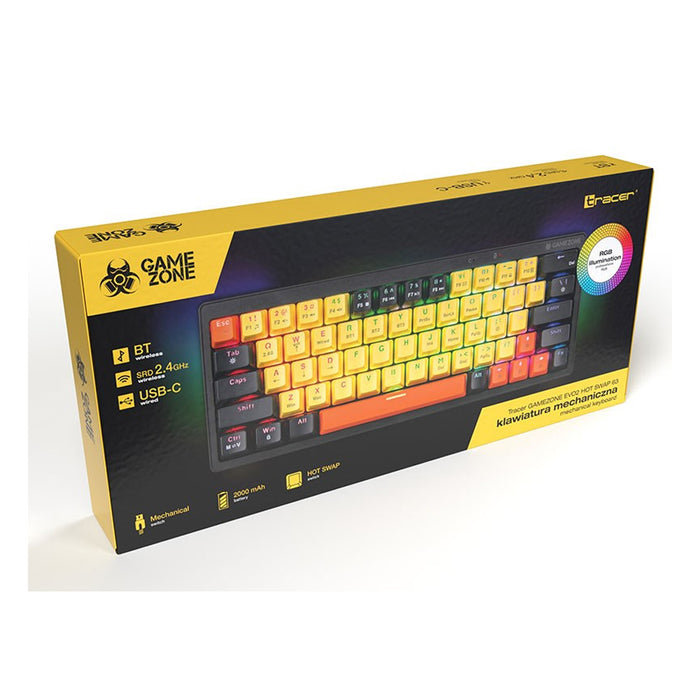 Tracer Mechanical Wireless Gaming Keyboard Gamezone EVO2 HOT SWAP 63