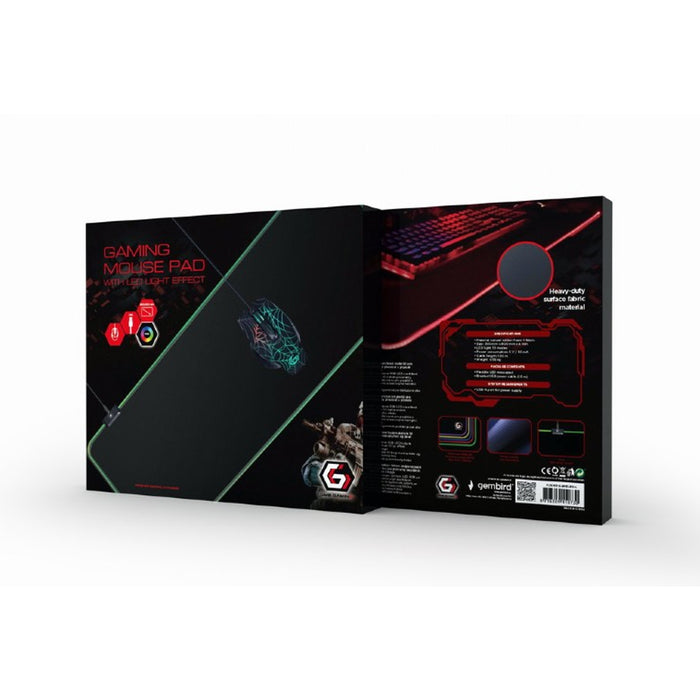 Gembird MP-GAMELED-L Gaming Mouse Pad RGB Black