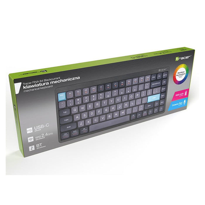 Tracer Mechanical Wireless Gaming Keyboard FINA 84 Blackcurrant