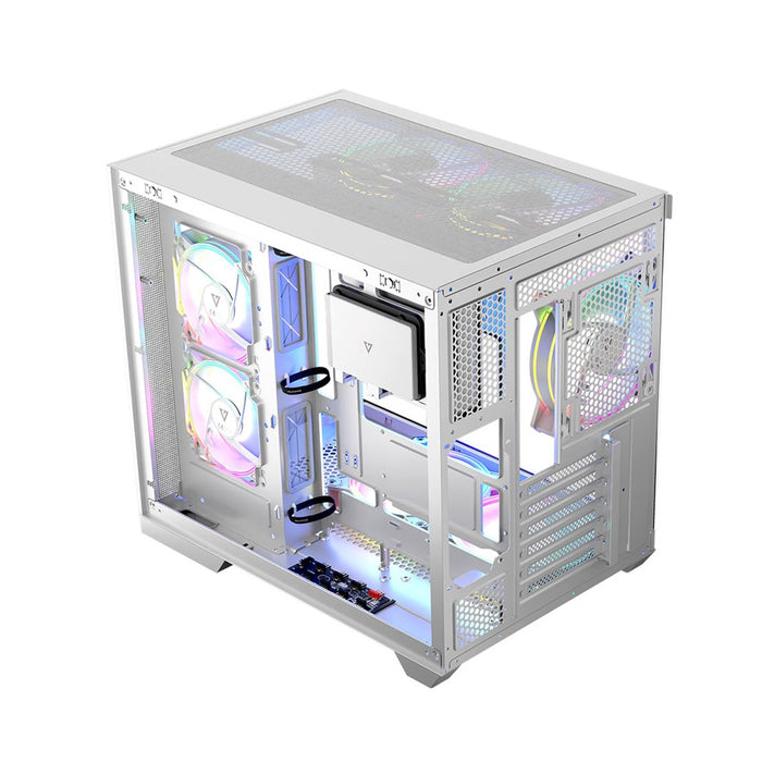 Modecom PC Case VOLCANO Panorama Apex ARGB 3F White Mid