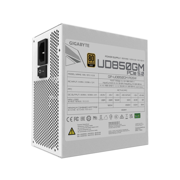 Gigabyte Power Supply UD850GM PG5W Gold 850W White
