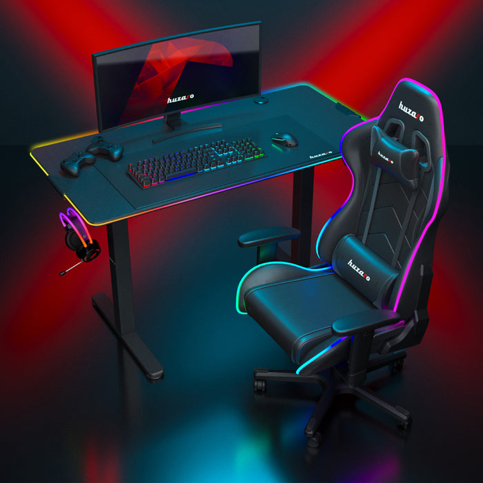 Huzaro Hero 8.2 RGB Electric Gaming Desk Black