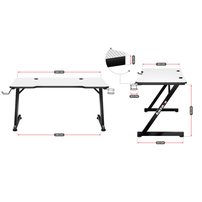 Huzaro Hero 2.5 White Gaming Desk