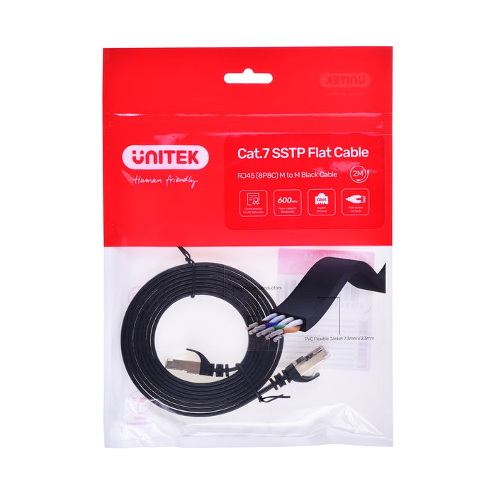 Unitek RJ-45 CAT7 SSTP Flat Ethernet Cable 2.0m