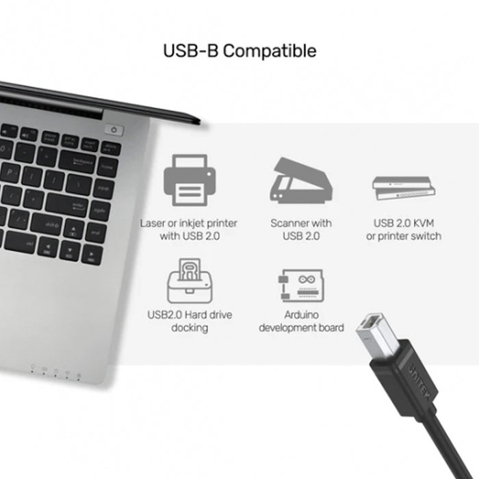 Unitek Y-C420GBK USB 2.0 Cable A-B 3m