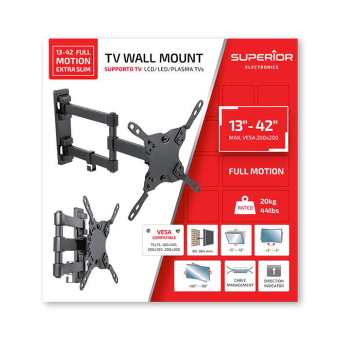 Superior Wall Mount Double Arm 13"-42"