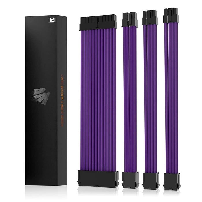 AsiaHorse Extension Sleeved Braided Cables x4 Purple