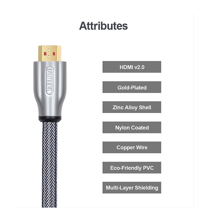 Unitek Y-C139RGY Premium HDMI 2.0 Braided Cable 3.0m