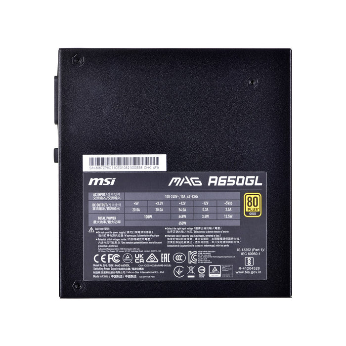 MSI Power Supply MAG A650GL Gold 650W