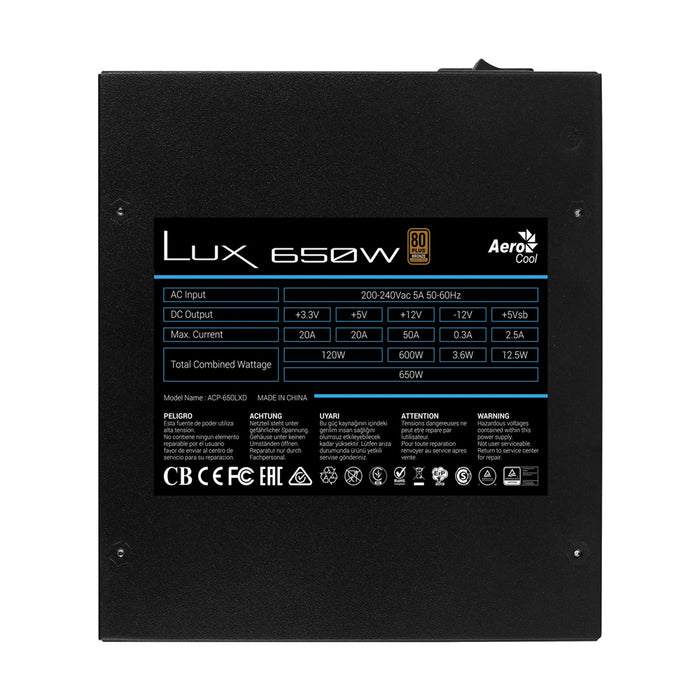 Aerocool Power Supply LUX 650W