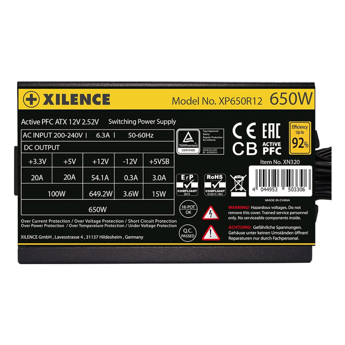 Xilence Power Supply XN320 Gold 650W