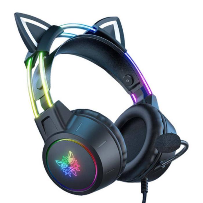 ONIKUMA X15 PRO Wired Gaming Headset Black Cat Ears