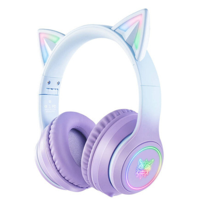 ONIKUMA B90 Wireless Gaming Headset Blue/Purple Cat Ears