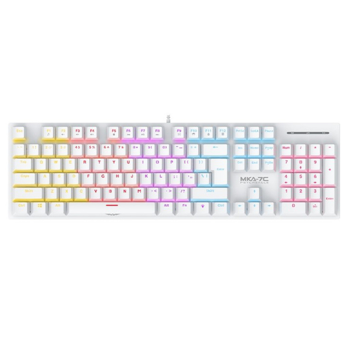 Armaggeddon White Mechanical Wired Gaming Keyboard MKA-7C Linear Red Keys