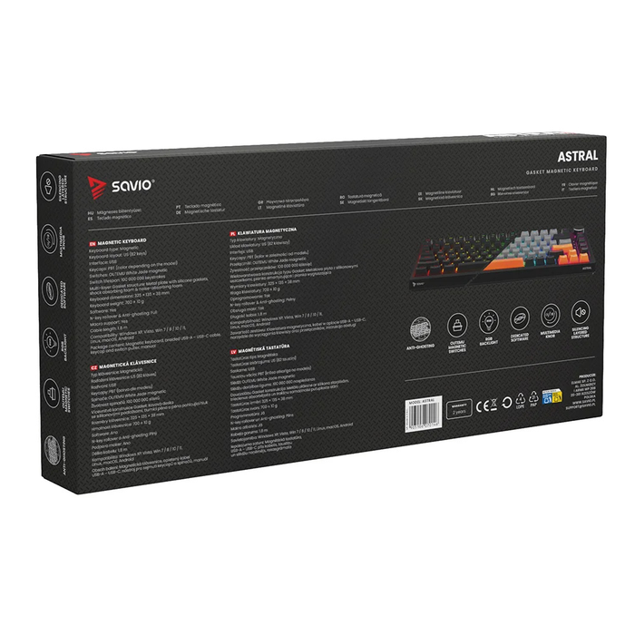 Savio Astral Black Jade 3 Colours Wired Gaming Keyboard