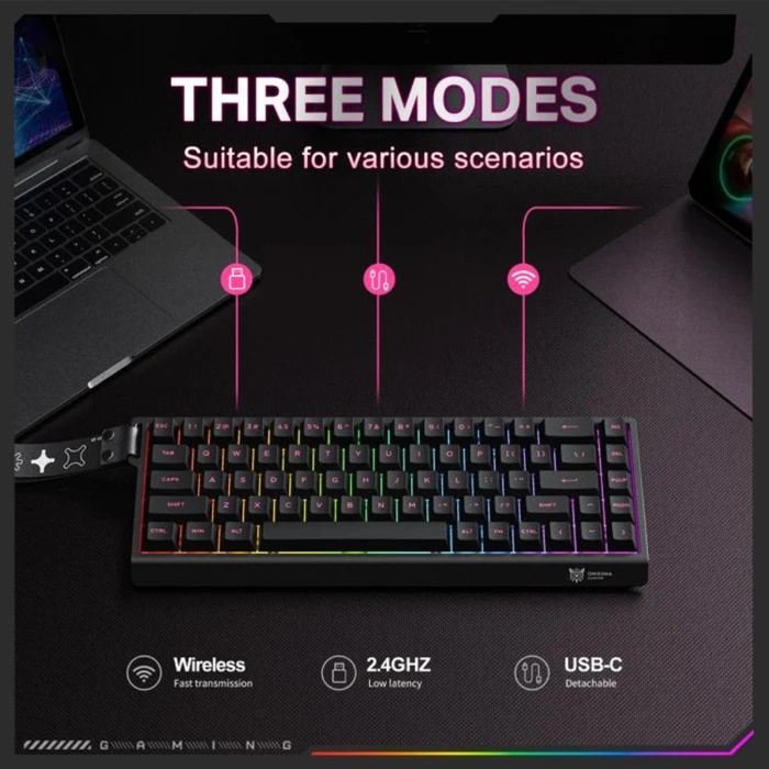 Onikuma Mechanical Triple- Mode Gaming Keyboard MT603
