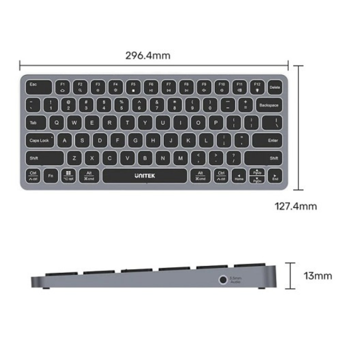 Unitek 9-in-1 Wired Keyboard with USB-C Hub D1092A