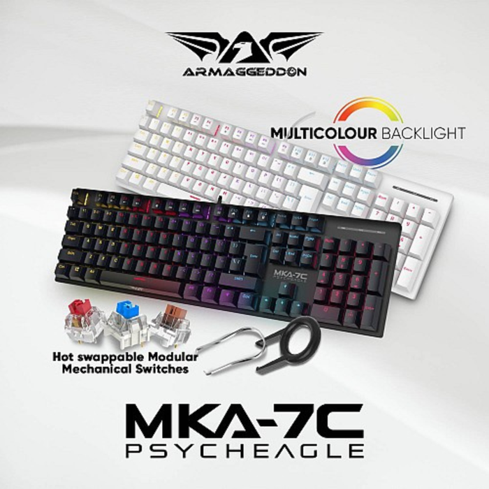 Armaggeddon Mechanical Wired Gaming Keyboard MKA-7C Blue Keys
