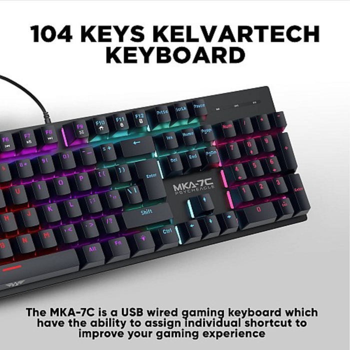 Armaggeddon Mechanical Wired Gaming Keyboard MKA-7C Blue Keys
