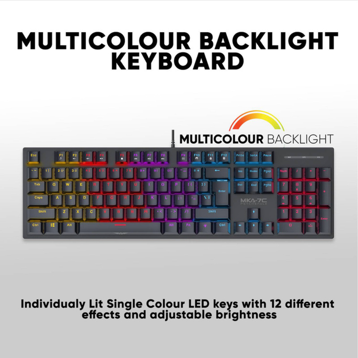 Armaggeddon Mechanical Wired Gaming Keyboard MKA-7C Blue Keys