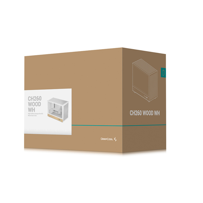 DeepCool PC Case CH260 WOOD Micro White