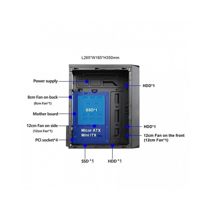 Alcatroz PC Case AZZURA NEOX Micro ATX