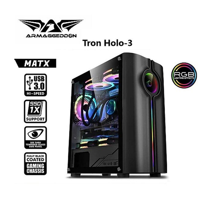 Armaggeddon PC Case Gaming Tron Holo 3