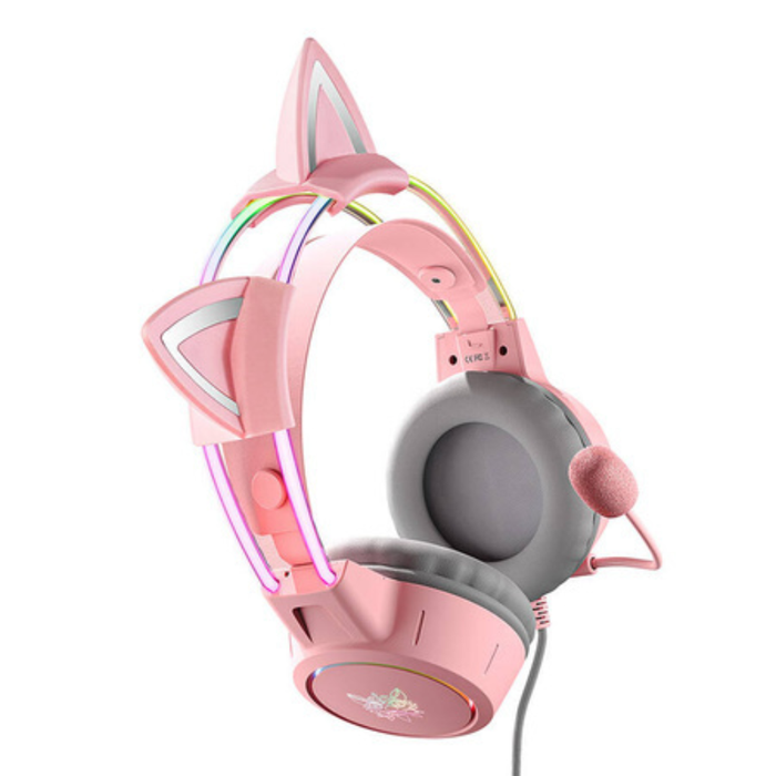 ONIKUMA X15 PRO Wired Gaming Headset Pink Cat Ears