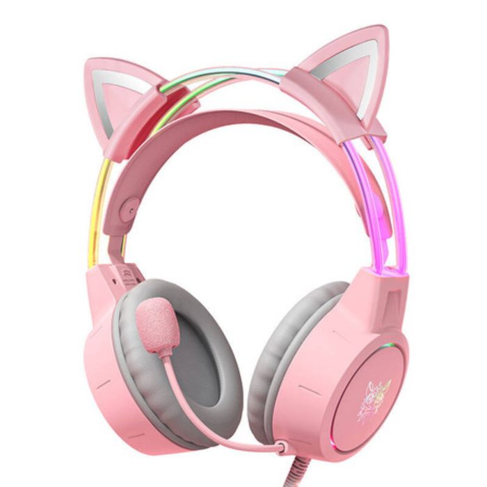 ONIKUMA X15 PRO Wired Gaming Headset Pink Cat Ears