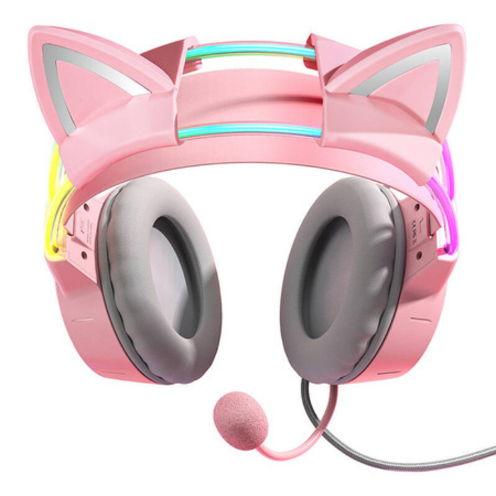ONIKUMA X15 PRO Wired Gaming Headset Pink Cat Ears