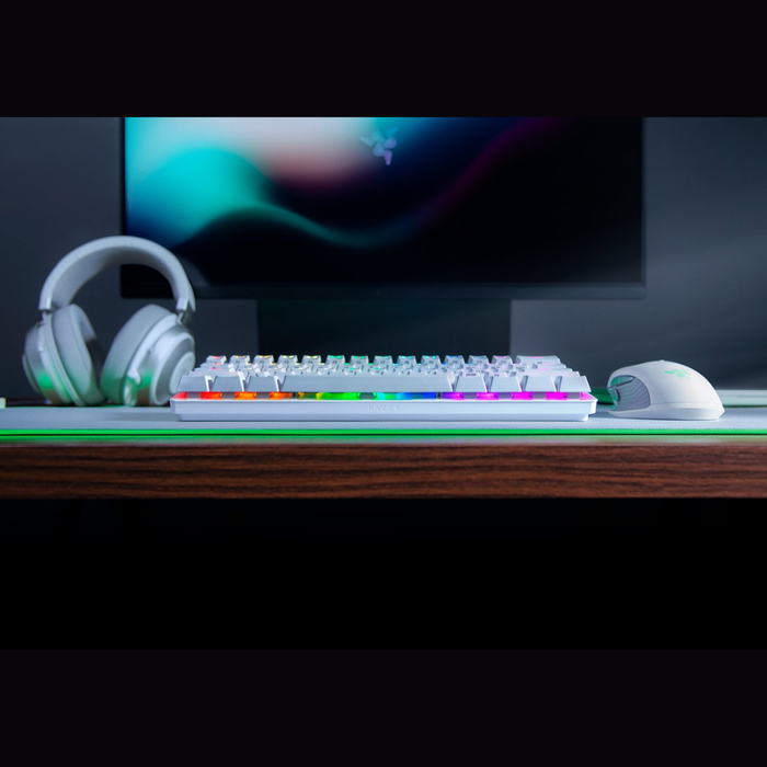 Razer Mechanical Wired Gaming Keyboard Huntsman Mini Mercury ED Purple Switch