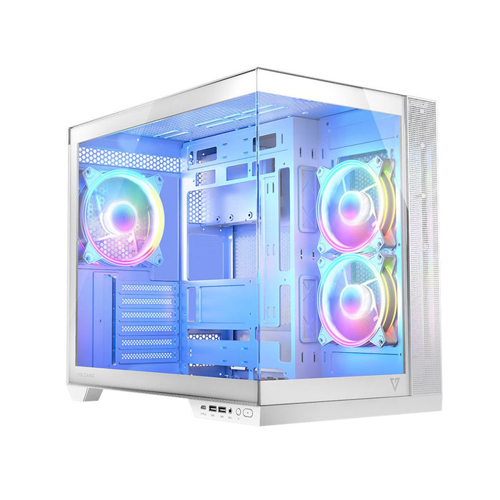 Modecom PC Case VOLCANO Panorama Apex ARGB 3F White Mid