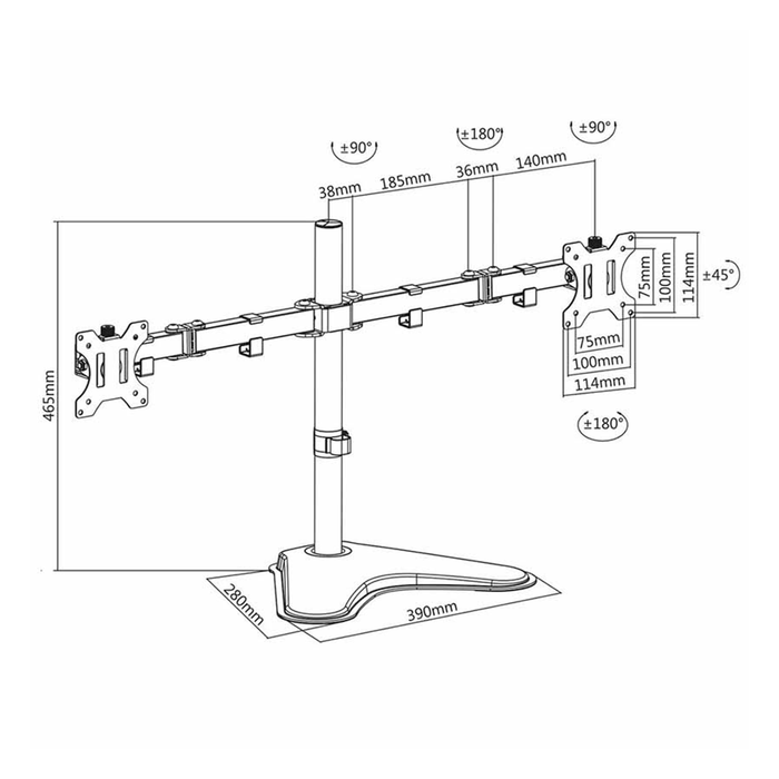 ACT Dual Desk Mount Stand 32"