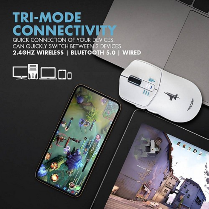 Armaggeddon Wireless Gaming Mouse Mirage-V White