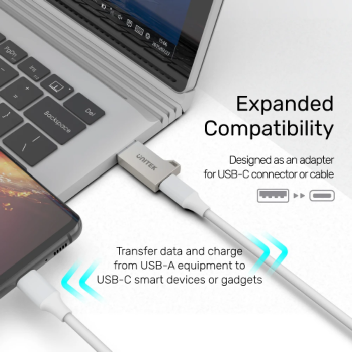 Unitek USB 3.1 Type-C Female to Type-A Male Adapter Silver A1034NI
