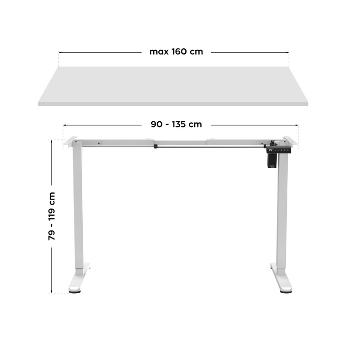 Mark Adler Xeno 2.1 Electric Desk Frame White