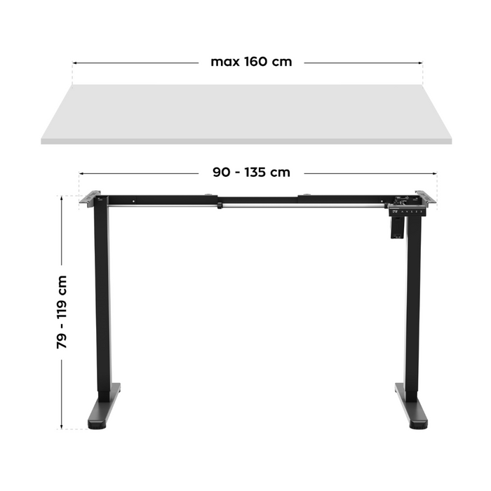 Mark Adler Xeno 2.1 Electric Desk Frame Black