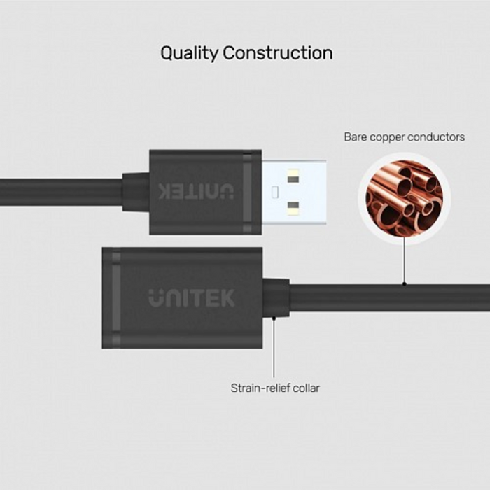 Unitek Y-C447GBK UCE USB-A 2.0 Extension Cable 0.5