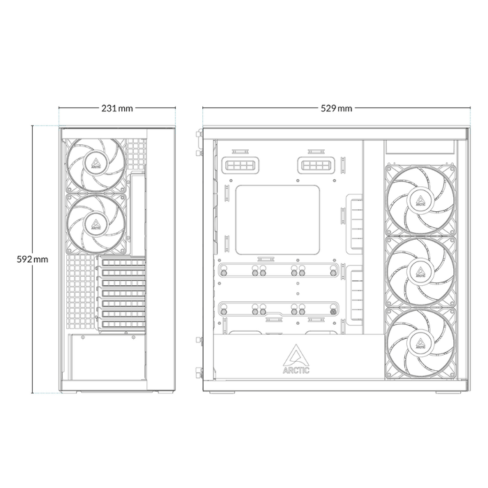 Arctic PC Case Xtender Midi Tower White