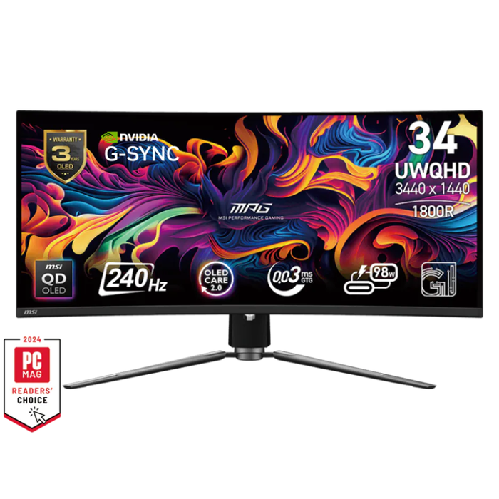 MSI Gaming Monitor MPG 341CQPX QD-OLED 34" UWQHD 240Hz