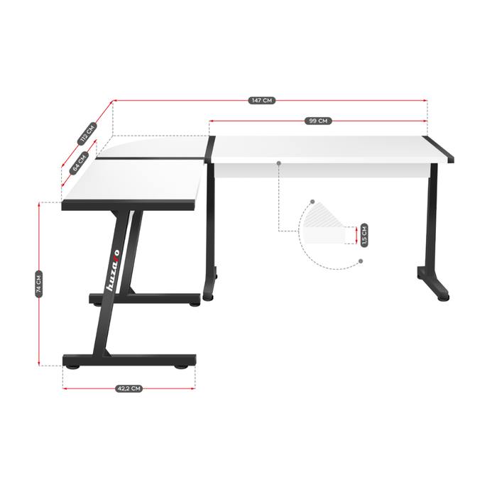 Huzaro Hero 6.0 Gaming Desk White