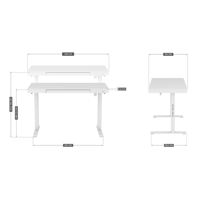 Mark Adler Leader 8.2 Electric Desk White